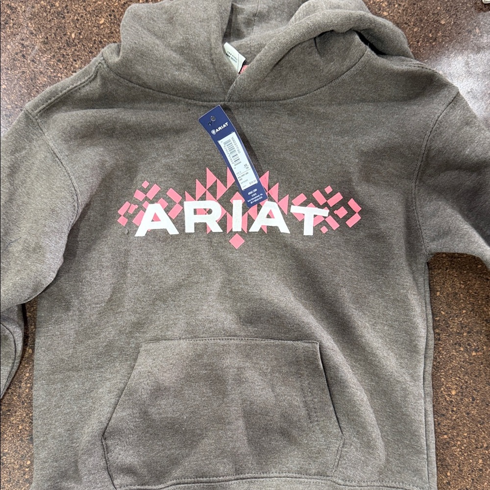Ariat Brown Hoodie with Pink Design